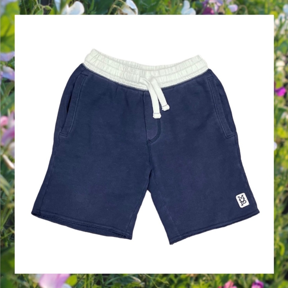 CARTERS Boy's Navy Blue Sweat Shorts with White Waistband. Size 6.